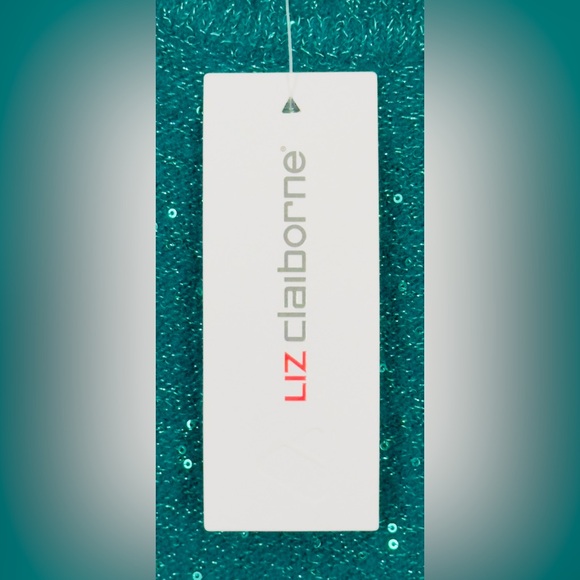 Liz Claiborne Emerald Shine Sweater Ribbed Cuffs /Waistband Puff Shoulde… - Picture 5 of 11